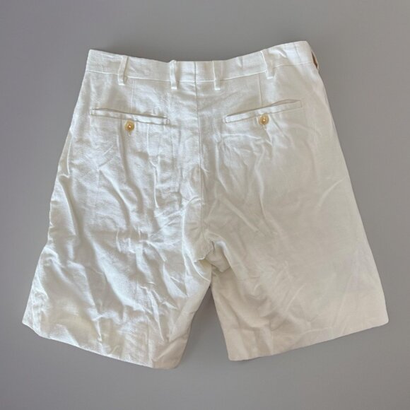 ANDERSON & SHEPPARD Savile Row Chino Shorts - White - Size 32 100% Linen READ - Picture 14 of 16